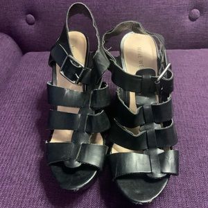 Nine West Black Wedge Heels